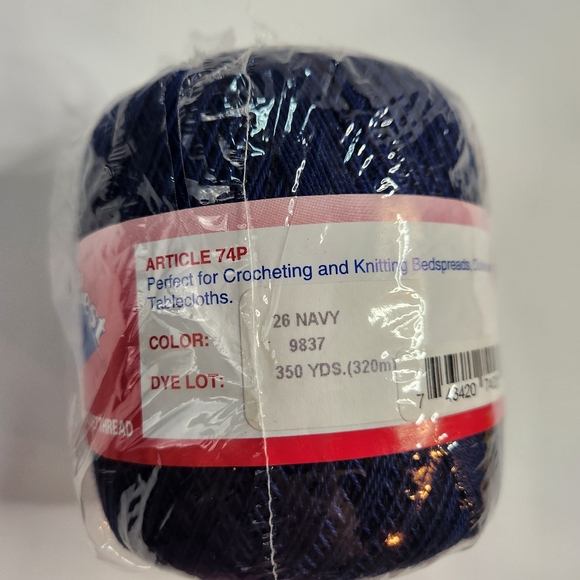 America's Best Country Cotton Navy Crochet Embroidery Thread 350 Yds - Picture 4 of 7